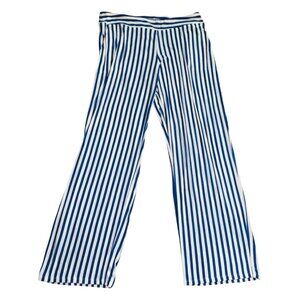 SOMA Womans Wide Leg Striped Pajama/Lounge Pants-Blue/White-Large-GUC
